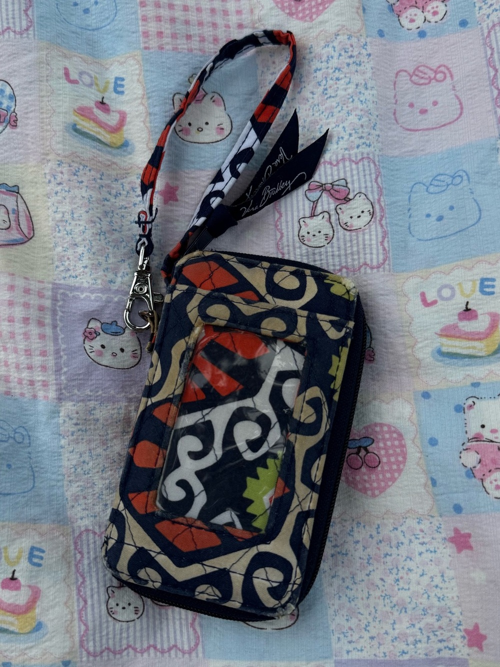 Vera Bradley wristlet wallet with clear id pouch